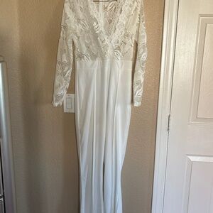 White lace top jumpsuit